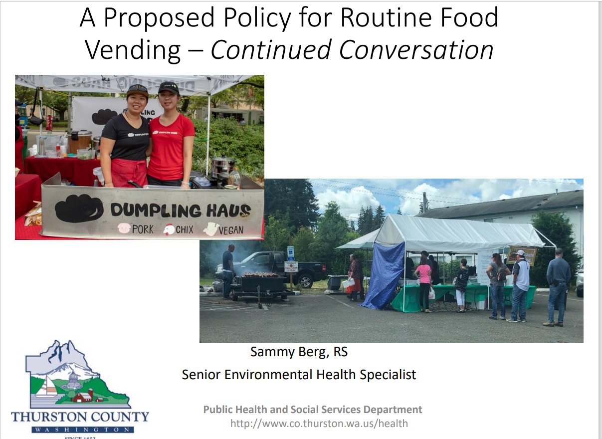 Thurston Environmental Health senior specialist Sammy Berg presented the proposed annual permit variance program, which the Board of Health approved on Tuesday, March 14, 2023.